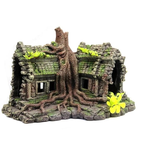 

decorations resin imitation house ruins aquarium ornament fish tank decoration accessories decor