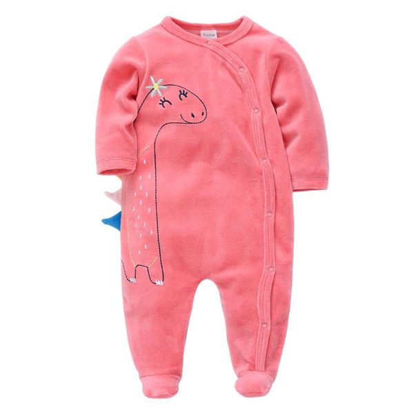 

jumpsuits kavkas winter baby boy rompers velvet 0-24 months clothes long sleeve cartoon jumpsuit infant toddler pajamas, Blue