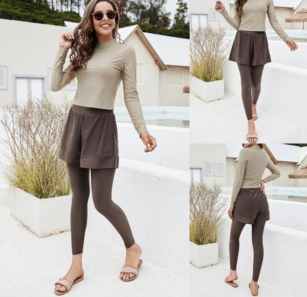 

women's swimwear muslim conservative full-enclosed sunscreen long-sleeved and trousers two-piece, White;black