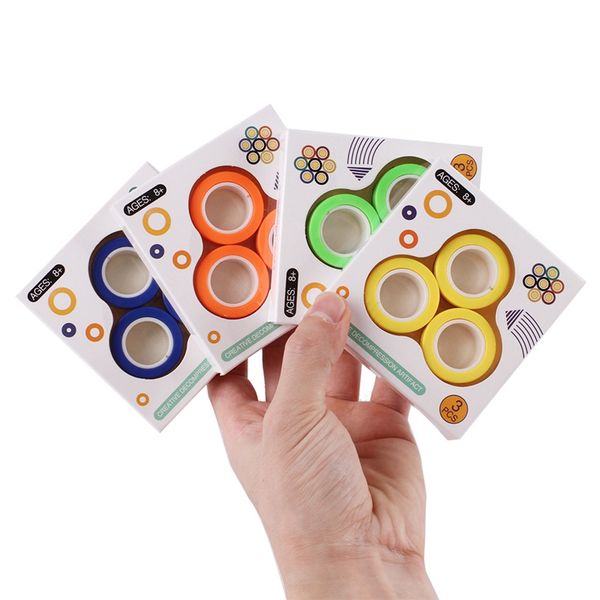 

anti-stress magnetic rings fidget unzip toy magic ringtools children magnetic ring finger spinner ring decompression toys 0065