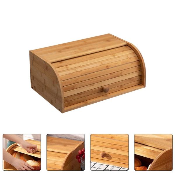 

storage bottles & jars 1pc bamboo bread box household bin practical food container