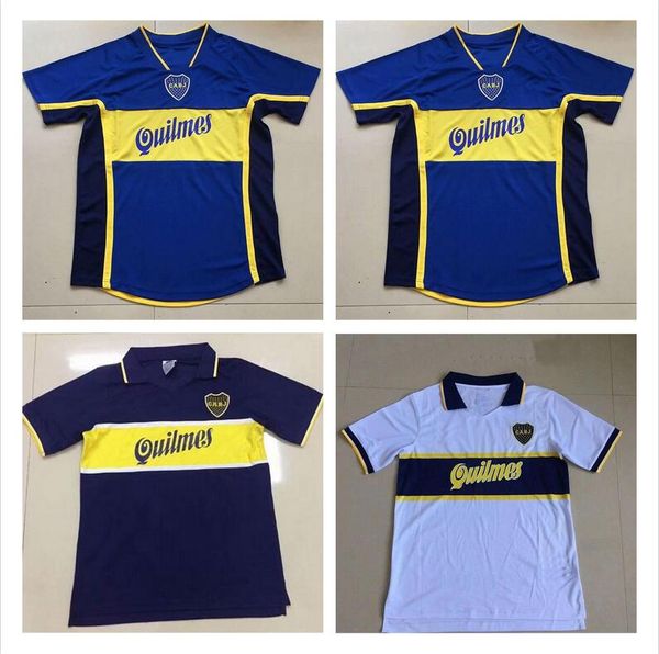 

97/98 retro version boca junior soccer jersey 00/01 95/96 #10 roman #9 palermo soccer shirt maradona vintage caniggia football uniform, Black