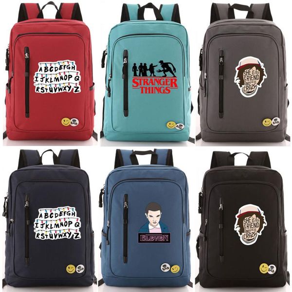 

backpack strange things tv series style bag zipper pocket men women bookbag student school travel lapmochila badge