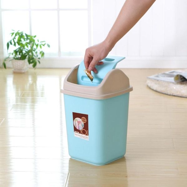 

waste bins trash can with shake lid plastic bin garbage dustbin trashbox for home office kitchen supplies y cover