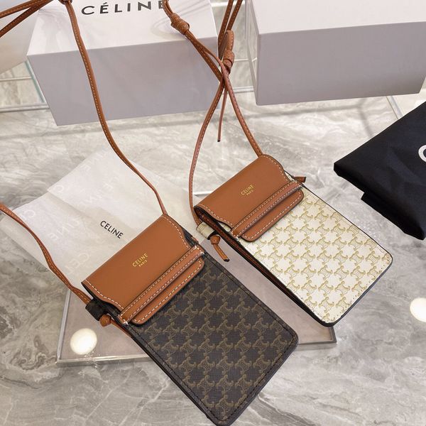 

2021 her version]celinse mobile phone men's and women's cross printed mini shoulder bag fashion small bag luxuryss designerss yw