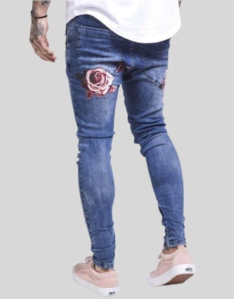

men's jeans siksilk floral dark spring hareem, Blue
