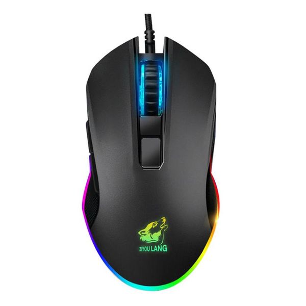 

v1 gaming mouse wired rgb light 8 programmable buttons optical sensor gamer mice black game mouse ergonomic design