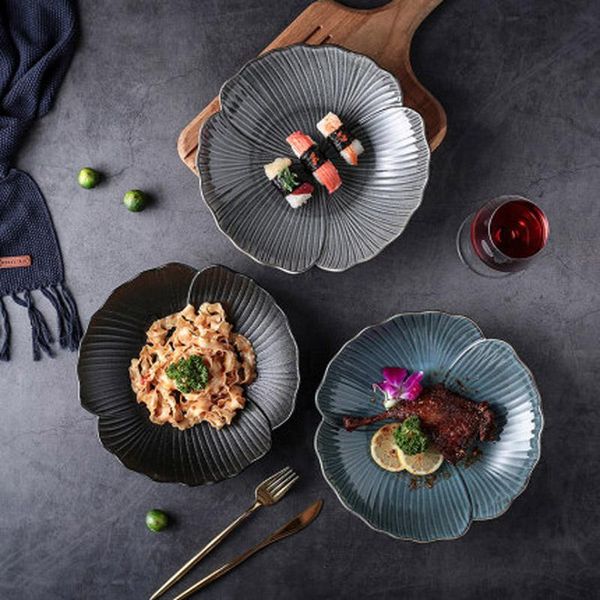 

dishes & plates fancity featured household western tableware, creative irregular pattern, japanese ceramic shallow dish, rice salad
