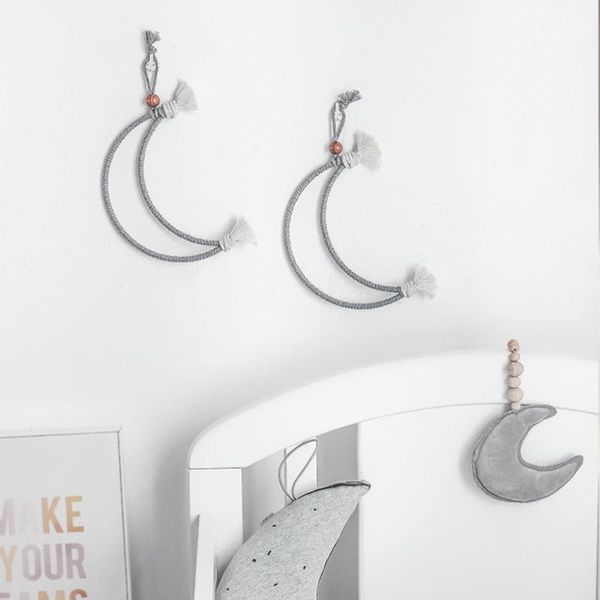 

decorative objects & figurines moon macrame tapestry bohemia wall hanging decor pendant for living room bedroom handmade kids girls decorati