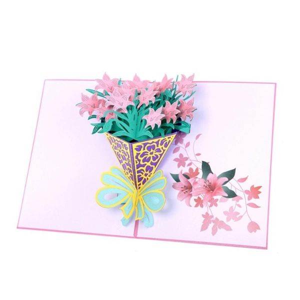 

greeting cards narcissus handmade birthday wedding invitation 3d up card