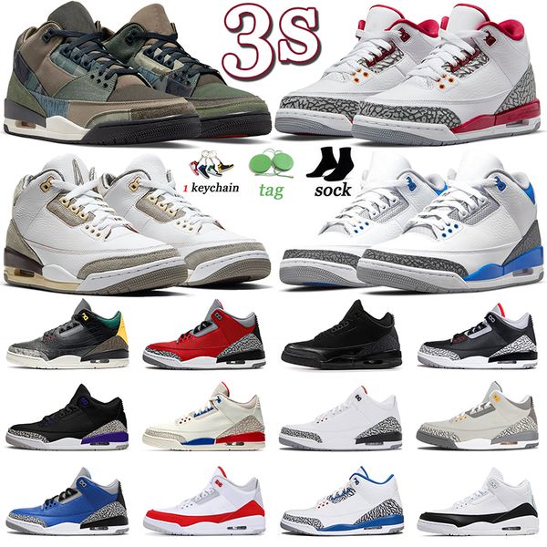 

3 3s jumpman men basketball shoes cardinal red midnight navy patchwork medium grey racer blue pine green katrina black cat mens trainers spo