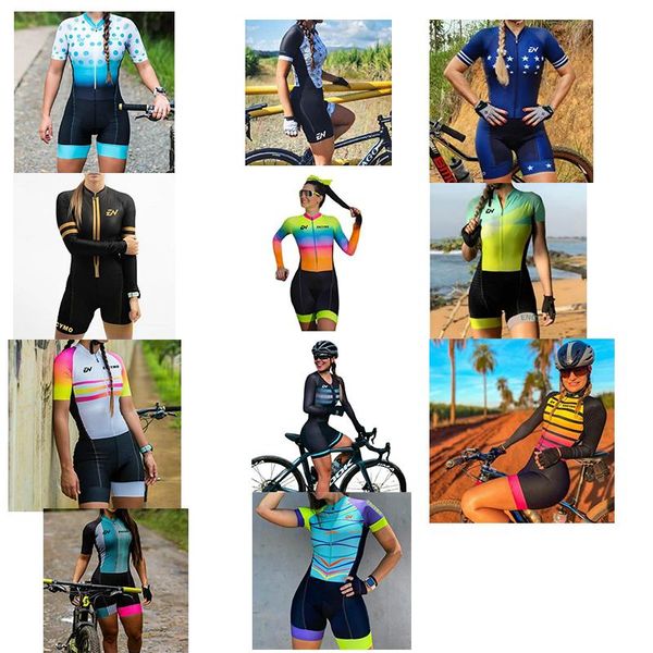 

racing sets 2021 style women's triathlon short cycling jersey skinsuit maillot ropa ciclismo bicycle bike clothes one piece encymo, Black;blue