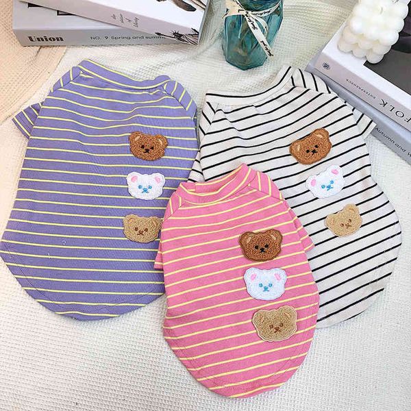 

summer trend striped pet cloth thin cotton elastic large, medium and small dog