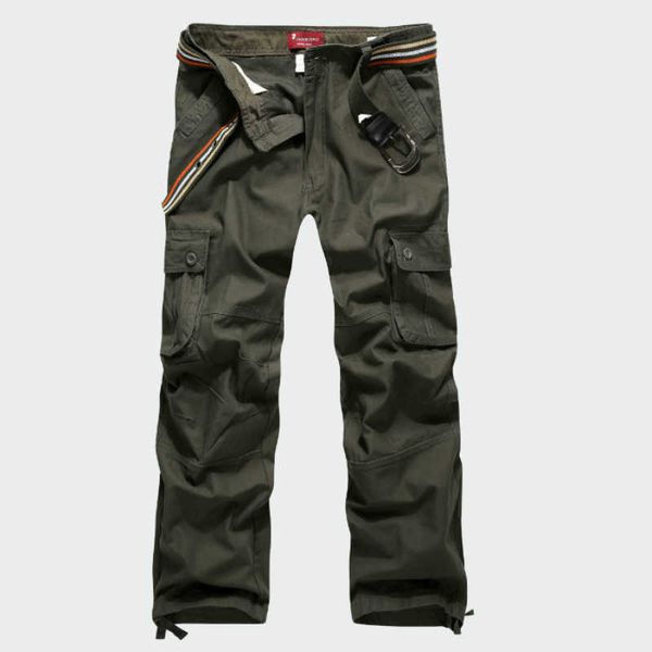 

men's pants tactical cargo men military cotton many pockets man casual baggy trousers streetwear straight pantalones hombre ee6b, Black
