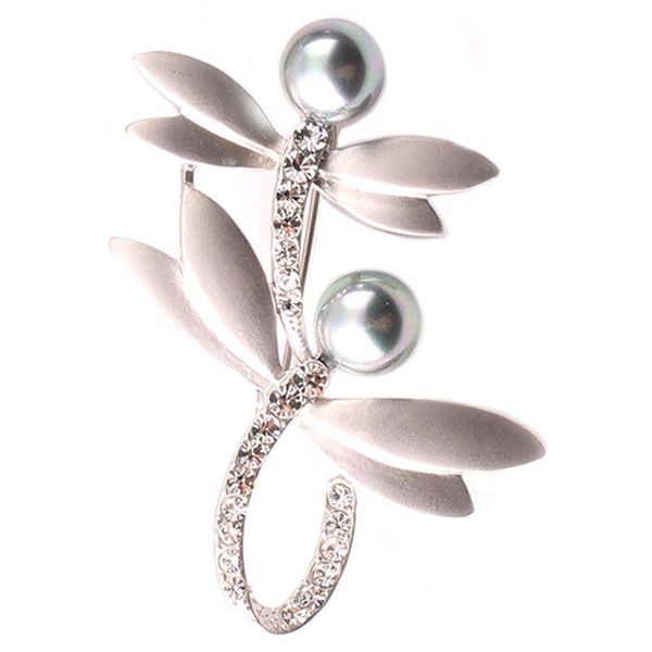 

pins, brooches double dragonfly wedding pearl pins brooch for woman gift, Gray