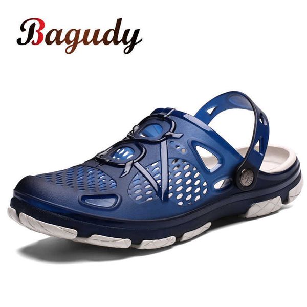 Homens Sandálias Verão Outdoor Beach Sapatos Casuais Homens Moda Jelly Sapatos Confortáveis ​​Sapatos de Água Homem Homem Hollow Slippers tamanho 40-45 210624