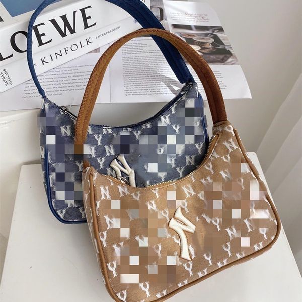 

luxury design handbag south korea underarm bag ny old flower full label embroidery one shoulder fashion yankees cowboy handbag women