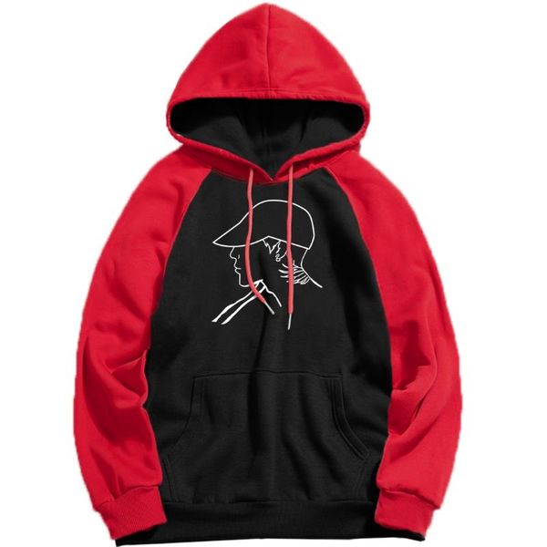 

women's hoodies & sweatshirts white printed boy cartoon character women autumn fleece streetwear hip hop street sweatshirt fashion warm, Black