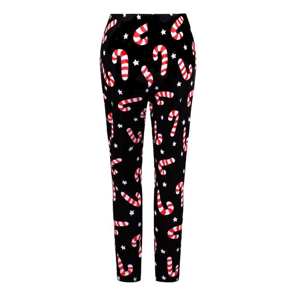 

autumn women's 2021 new plus size leggings christmas yoga pants printed casual trousers, Black;white