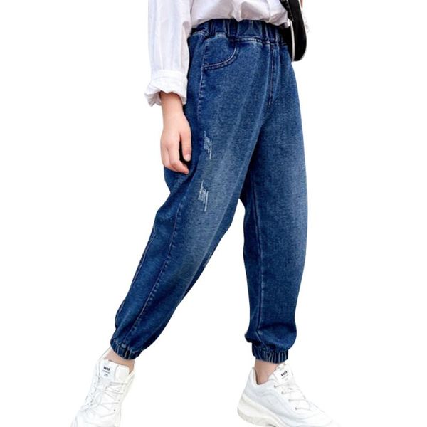 

girls jeans ripped girl jeans casual style children's for boys spring autumn clothes for girls 6 8 10 12 14, Blue