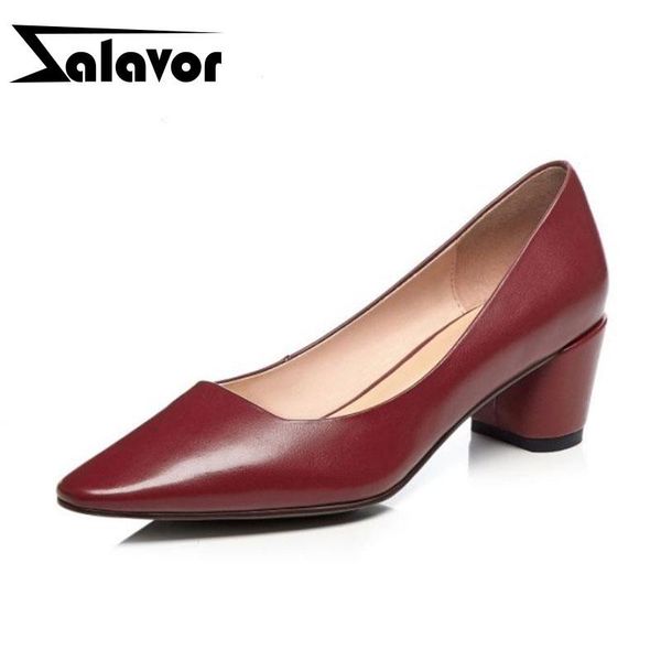 

dress shoes zalavor 2021 real leather pointed toe pumps women simple fashion spring office woman high heels party size 34-40, Black