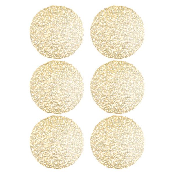 

mats & pads 6pcs round table dish placemats household coffee coasters tableware