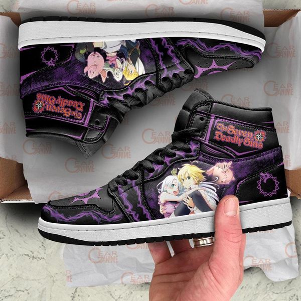 

the seven deadly sins sneakers meliodas and elizabeth anime custom sho