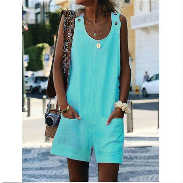 

summer women jumpsuit button playsuit streetwear playsuit plus size romper casual ladies rompers bodysuit combinaison femme, Black;white