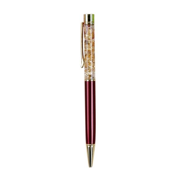 

new gold foil oil gift pen high-grade metal pen oily ballpoint writing high-end office stationery, Blue;orange