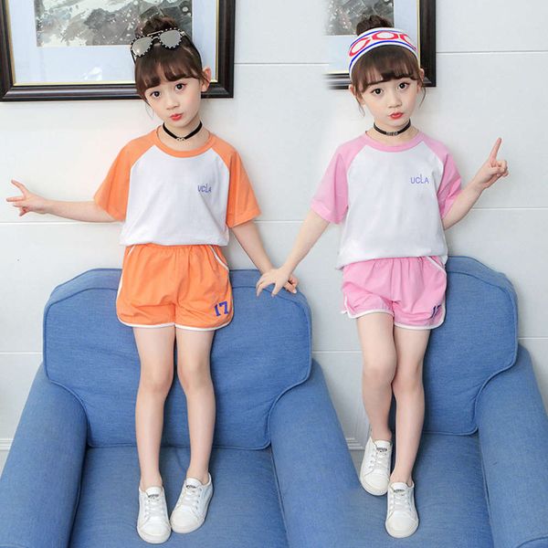

girls' summer suit year sports children's wear foreign style big girls' 10-year-old korean version, White