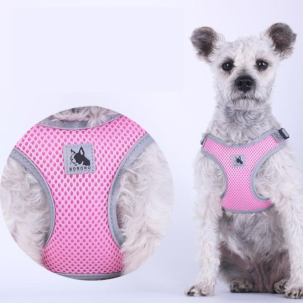

dog collars & leashes mesh breathable reflective nylon pet harness vest leash