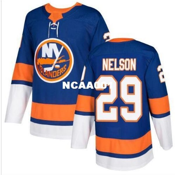 

real 001 real full embroidery new york islanders #29 brock nelson hockey jersey or custom any name or number jersey, Black