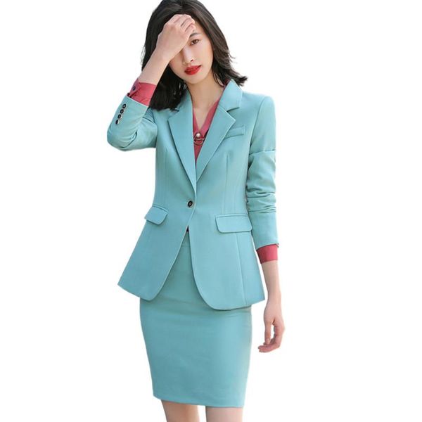 

two piece dress women's skirt suit high-end professional 2021 autumn and winter long-sleeved business jacket overalls, White