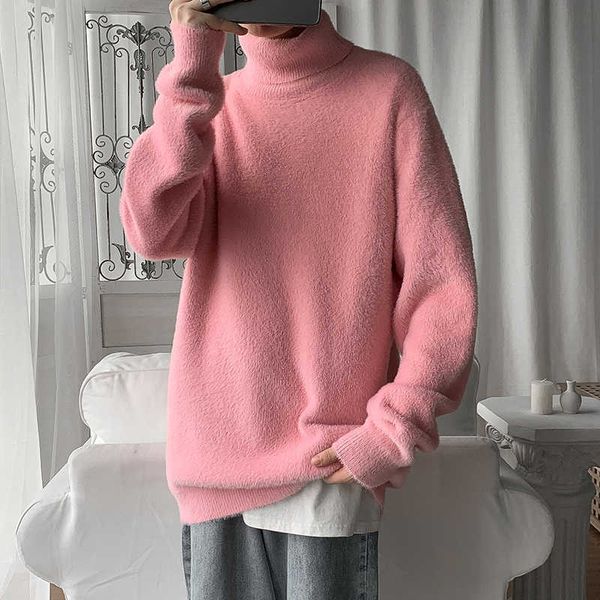 

men's sweaters mink cashmere turtleneck men sweater autumn winter jumper clothes pullovers for man warm male knitting clothing chk, White;black