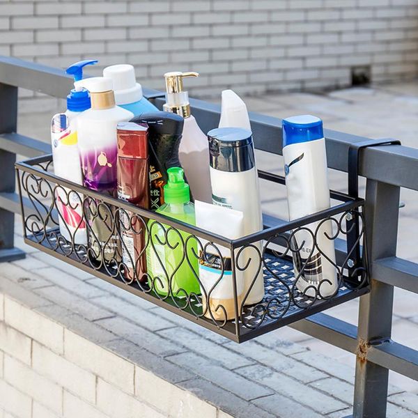 

hooks & rails iron flower pot rack flowerpot railing shelf balcony rail planter fence pots holder rust-proof