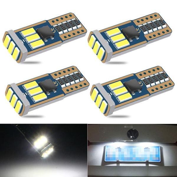 

4x t10 led canbus bulb w5w automobiles for 206 407 508 308 car interior dome light reading lamps error white amber