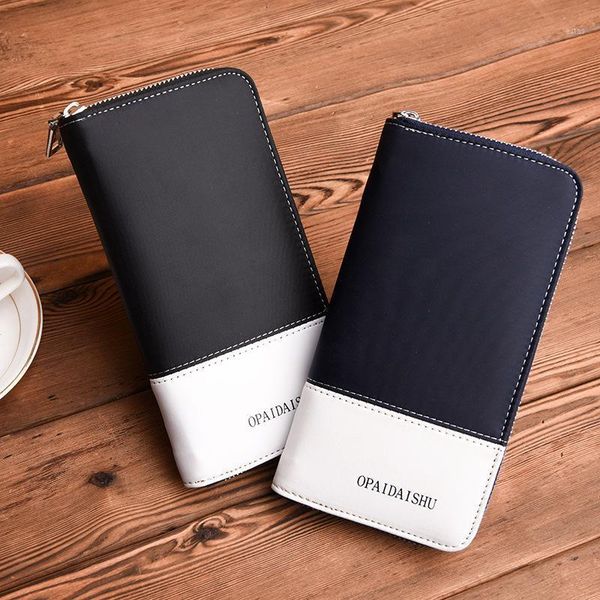 

wallets 2021 men fashion long style card holder male purse quality zipper large capacity big wallet for1, Red;black