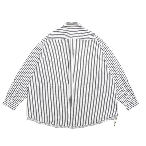 

men's casual shirts vertical stripes long sleeved shirt mens streetwear autumn pinstripe lapel simple loose pocket men, White;black