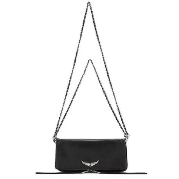 

waist bags cowhide crossbody bag and handbag women's shoulder personality wings decorated chain messenger woman bolsos mujer