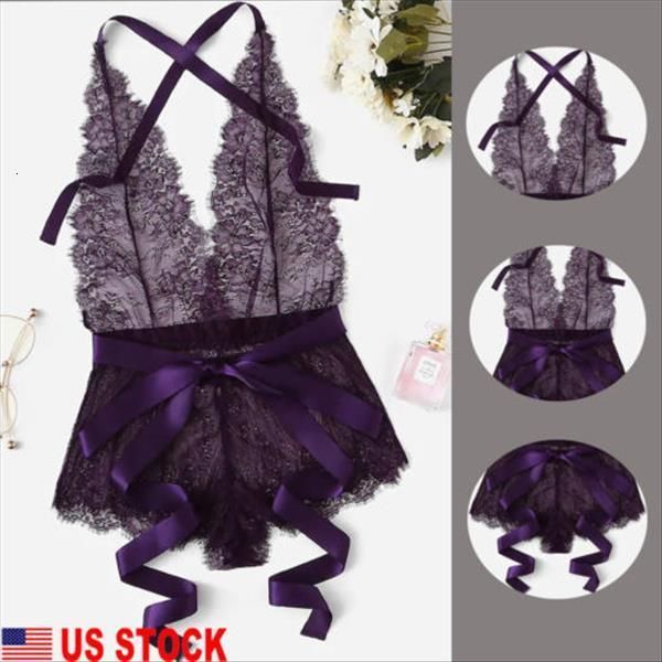 

2019 women's lingerie lace body purple floral fashioned one-piece sleeping ladies suit summer sleeveless, Black;red