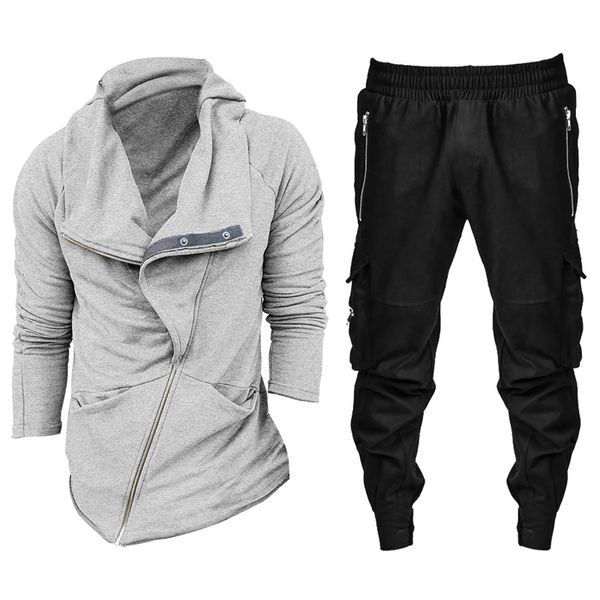 

multi-color jacket casual men's casual suit short-sleeved trousers comfortable and cool fashion fit daily outing street style, Gray