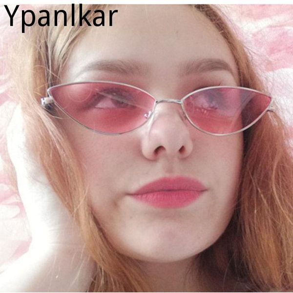 

sunglasses fashion cat eye small frame ocean film wild metal, White;black