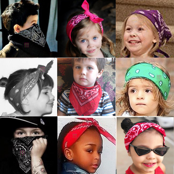 

bohemian print bandana hair bands for girls women kids square scarf turban headband accessories dhl