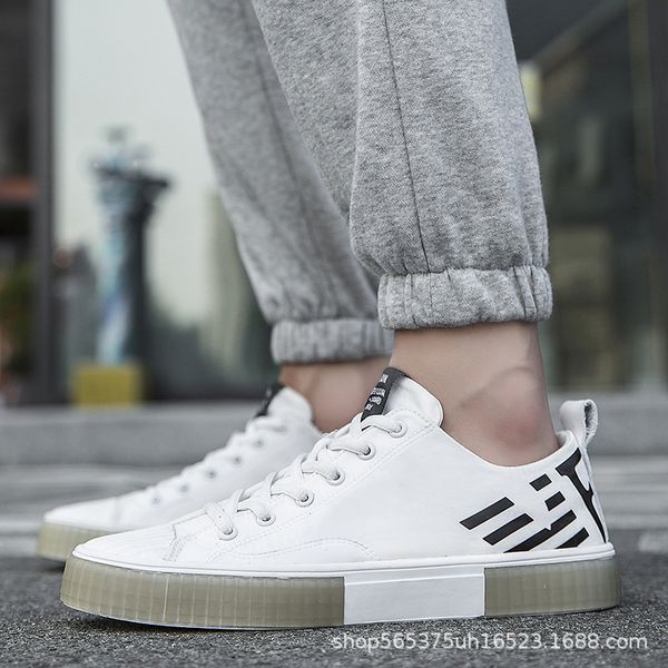 

men's 2021 new korean casual board versatile small white fashion classic sports shoes, Black