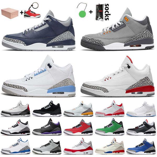 

with box jumpman 3 mens basketball shoes 3s georgetown midnight navy cool grey unc katrina laser orange court purple trainers