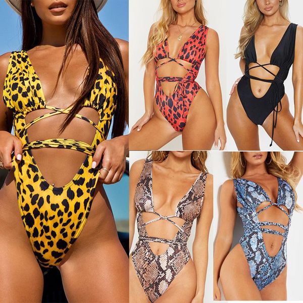 

one-piece suits 2021 style bikini one piece leopard snake