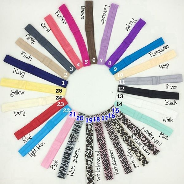 

wide baby headband hair elastic bands foe headbands newborn baby hair ealsitcs girls hairbands hair accessory 2*38cm 25colors choose, Slivery;white