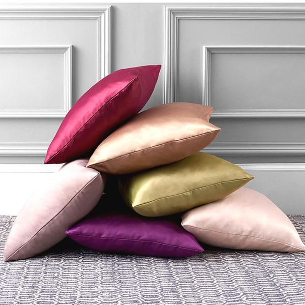 

pillow case 1pc comfortable square home sofa decor cover satin cushion fashion pillowslip