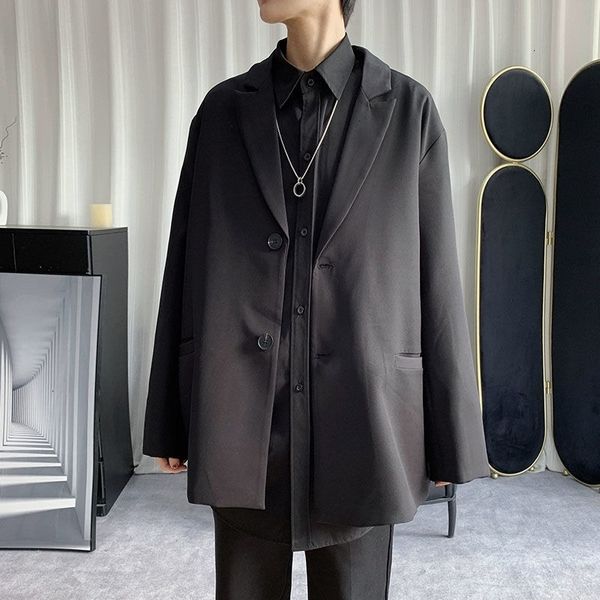 

men's suits & blazers spring autumn casual korean fashion loose solid color jacket harajuku streetwear social formal 06ue, White;black