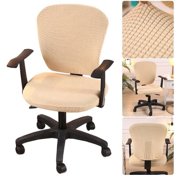 

chair covers cover solid color polar fleeceswivel lift computer desk for office funda sillon elastica